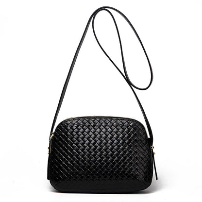 Genuine leather woven women's bag All-in-one crossbody bag Stylish and simple Cowhide shoulder bag that goes with anything. Pochette