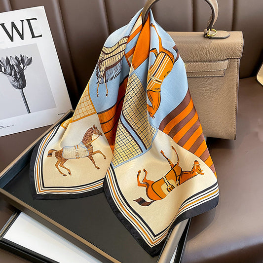 Scarf Printed Pattern Oskarf Pieces Luxury Silk Elegant Sunscreen Commuting Temperament Silk Scarf 