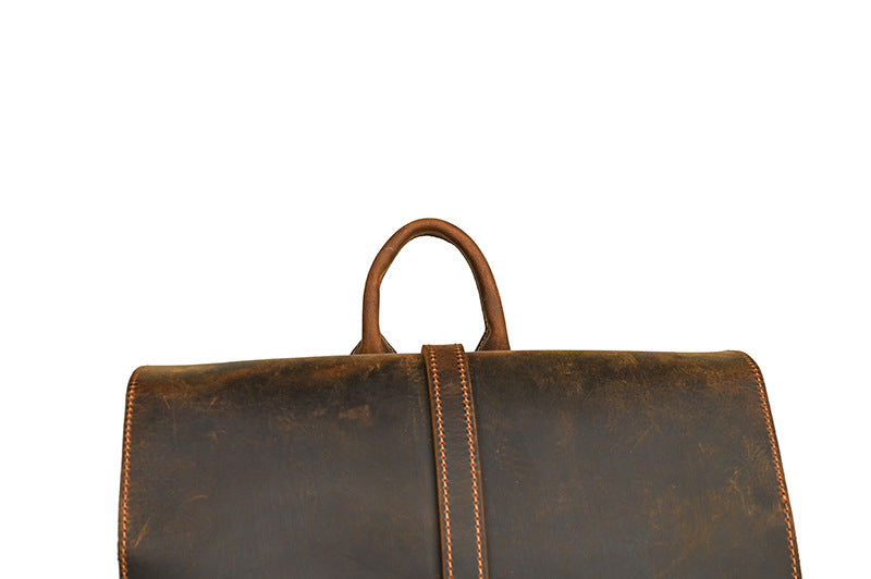 Men's backpack cowhide genuine leather retro casual computer bag for men 