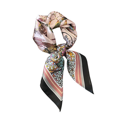 French elegant print pattern silk scarf temperament neckerchief that goes with anything 