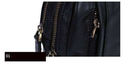 Men's Bust Bag Made of Genuine Cowhide Leather Luxury Casual Fashion Men's Shoulder Bag Crossbody Bag 