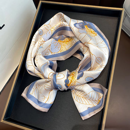 Silk scarf printed pattern scarf temperament fashionable decoration double-sided ribbon long scarf