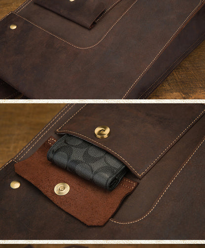 Men's Rucksack Cowhide Genuine Leather Handmade Unique Fashion Casual Travel Bag Computer Bag 