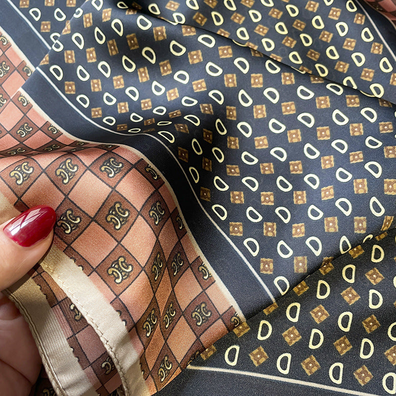 Scarf pattern mother pattern color matching simulation silk elongated scarf big ribbon women