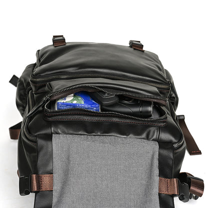 Men's backpack cowhide genuine leather retro casual business travel bag for men computer bag 