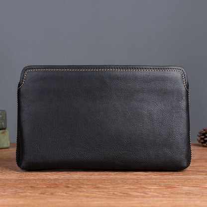 Men's Clutch Bag Genuine Cowhide Leather Practical Retro Casual Men Bag 