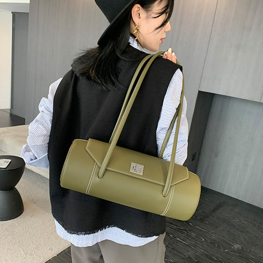 Genuine leather baguette bag luxury armpit bag handbag trend fashionable shoulder bag women