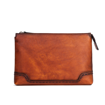 Men's clutch bag cowhide genuine leather casual retro male handbag 