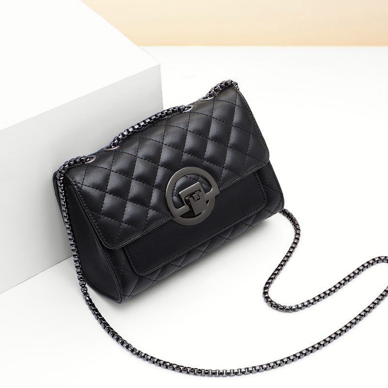 Genuine leather women's bag crossbody bag fashion net popular check chain bag shoulder bag. Pochette