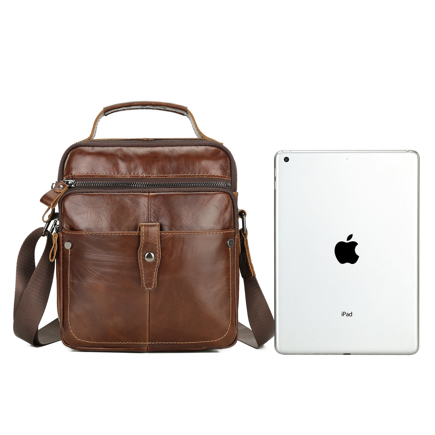 Men's Shoulder Bag Cowhide Casual Korean Fashion Crossbody Bag for Men 