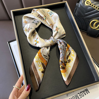 Silk scarf printed pattern silk fashion high quality temperament scarf
