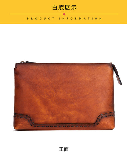 Men's clutch bag cowhide genuine leather casual retro male handbag 