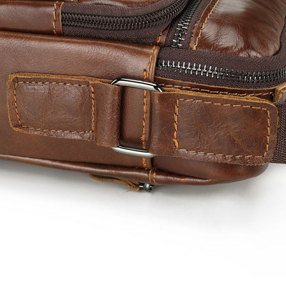 Men's Shoulder Bag Cowhide Casual Korean Fashion Crossbody Bag for Men 