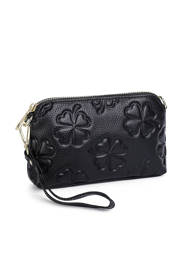 Genuine leather women's bag handbag fashion knurled clutch bag that goes with anything Temperament shoulder bag. Pochette