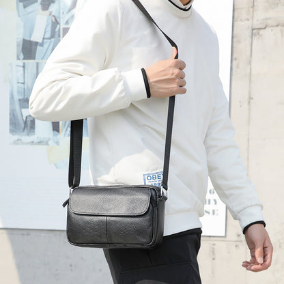 Men's Shoulder Bag Genuine Cowhide Leather Retro Casual Men's Crossbody Bag Messenger Bag 