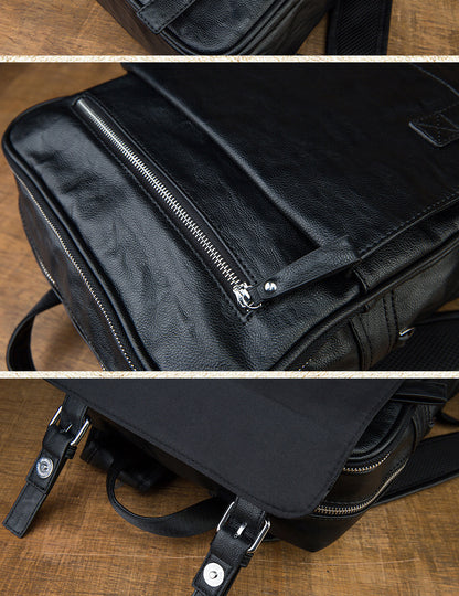 Men's backpack, original handmade cowhide genuine leather, simple casual computer bag, large capacity, travel bag 