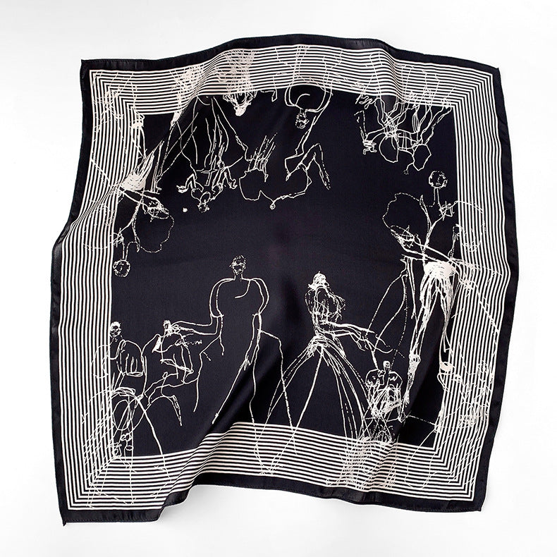 Silk scarf women fashion small scarf sheer decoration warm scarf temperament elegant