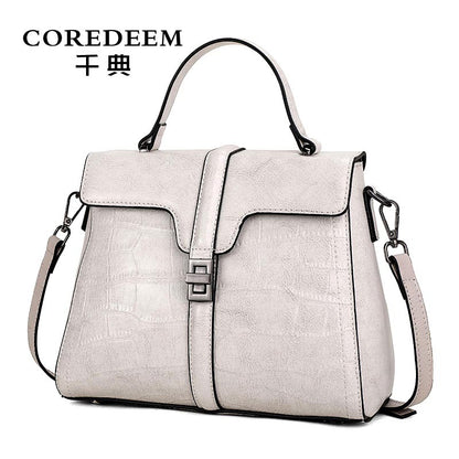 Genuine leather women's bag Crocodile pattern handbag Fashion large capacity shoulder bag Retro Handbag that goes with anything. Bag