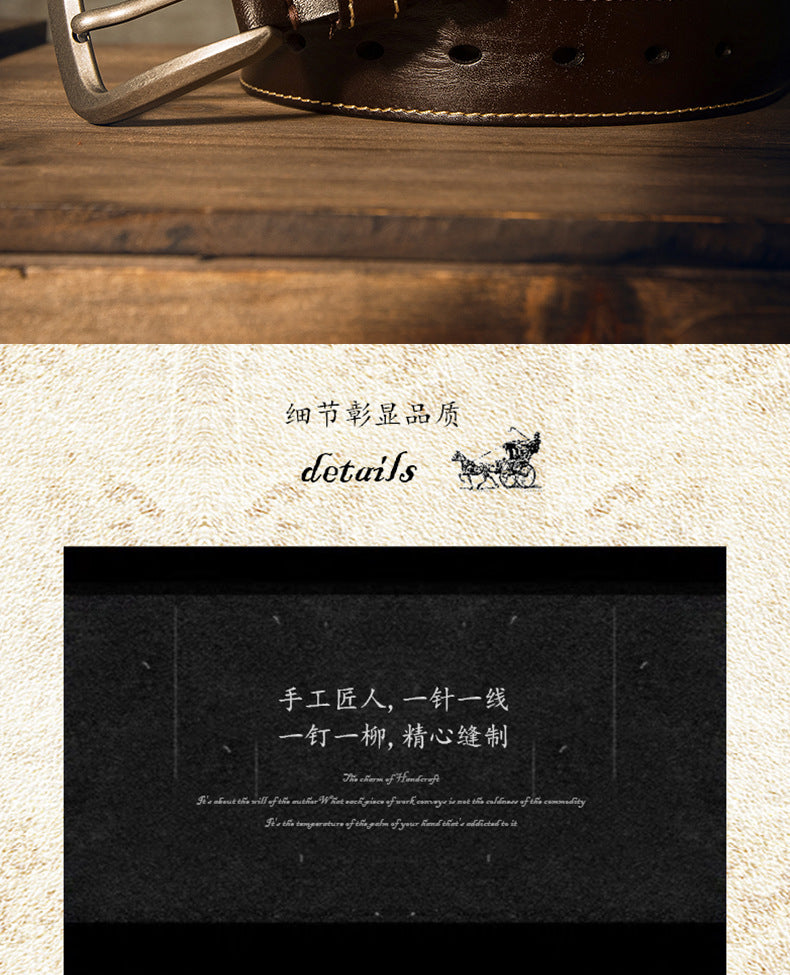 Men's Belt Handmade Genuine Cowhide Leather Large Size Fat 150cm Extra Long Casual Fashion Belt for Men 