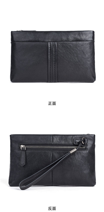 Men's Clutch Bag Genuine Cowhide Leather Retro Casual Men Bag 