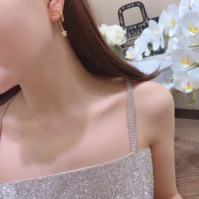 Earrings Hoshigata Pendant Cubic Chassis Long Earrings 