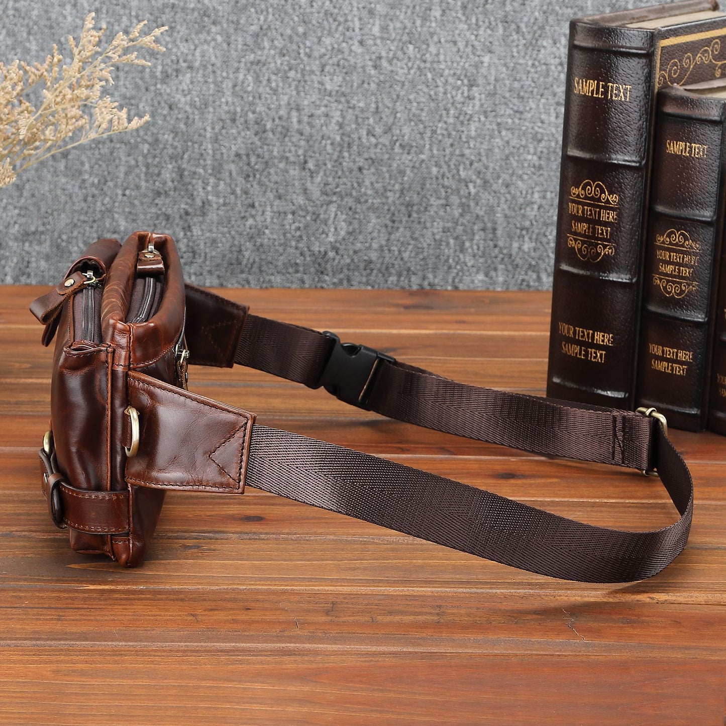 Men's Waist Pouch Cowhide Genuine Leather Korean Fashion Outdoor Sports Multifunctional Retro Men's Bag 