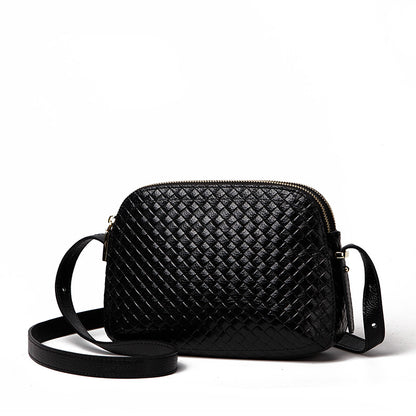 Genuine leather woven women's bag All-in-one crossbody bag Stylish and simple Cowhide shoulder bag that goes with anything. Pochette