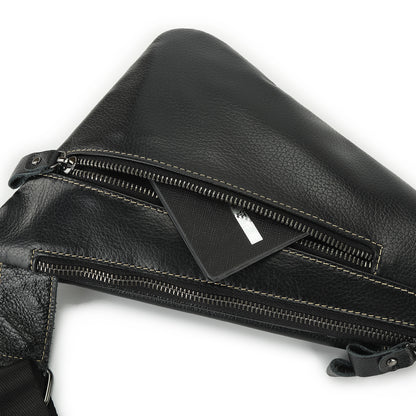 Men's Bust Bag Genuine Cowhide Leather Fashion Casual Retro Multifunctional Crossbody Bag for Men 