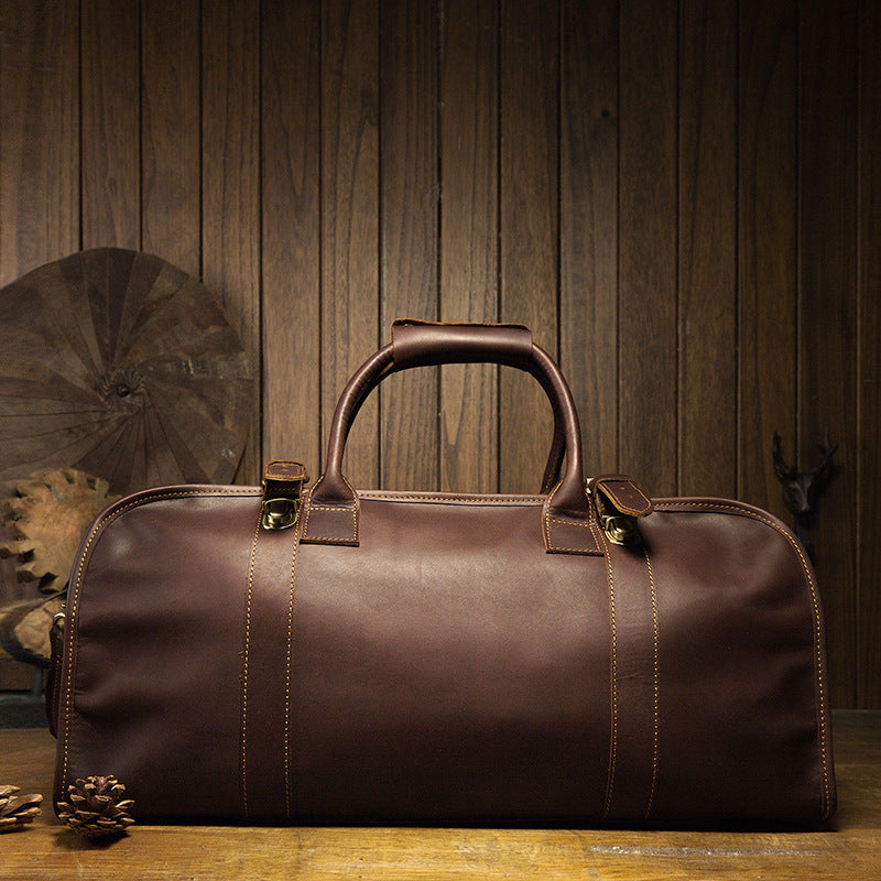 Men's travel bag Genuine cowhide leather large capacity handbag Men's crossbody shoulder bag Luggage bag 