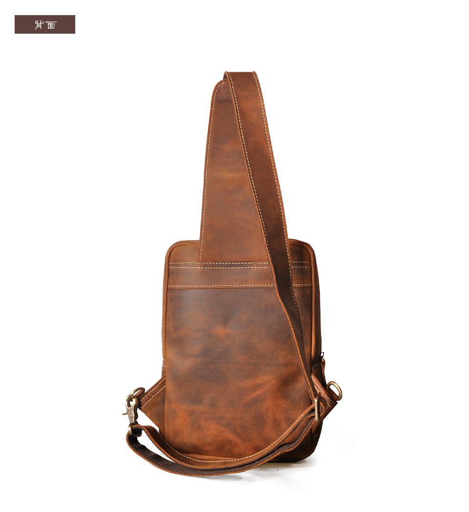 Men's bust bag Genuine cowhide leather outdoor multipurpose crossbody bag for men 