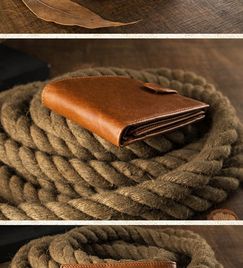 Men's Short Wallet Original Korean Fashion Bifold Soft Leather Multifunctional Driving License Men's Wallet 