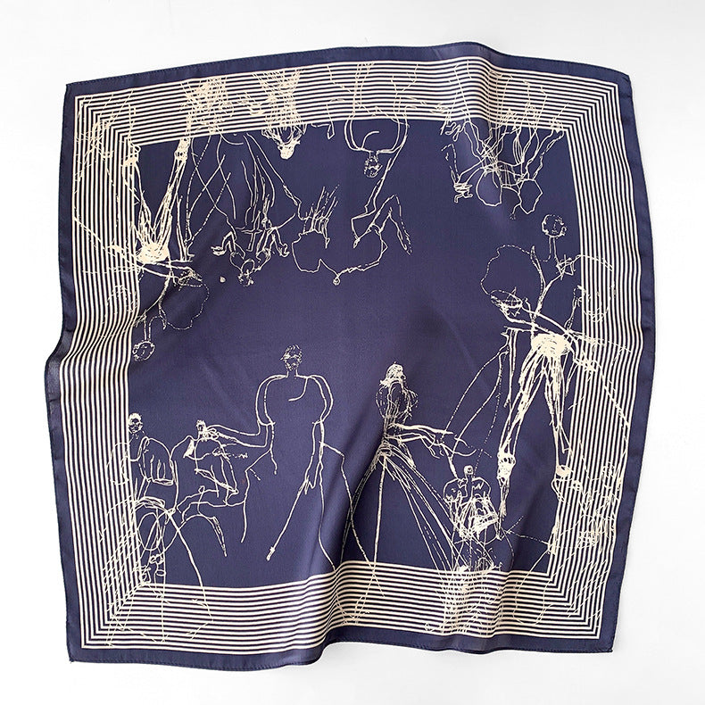 Silk scarf women fashion small scarf sheer decoration warm scarf temperament elegant