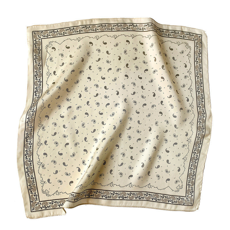 Silk scarf printed pattern small scarf women cashew nut flower temperament ornament neckerchief