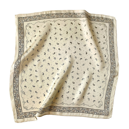 Silk scarf printed pattern small scarf women cashew nut flower temperament ornament neckerchief