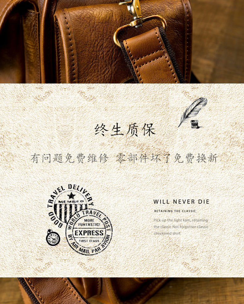 Men's original messenger bag Genuine cowhide leather handmade handbag crossbody shoulder bag for men 