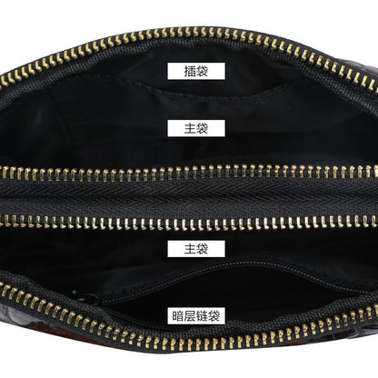 Ladies Handbag Genuine Leather Crocodile Pattern Clutch Bag Temperament Large Capacity Double Zipper Fashion Temperament Shoulder Bag.Pochette
