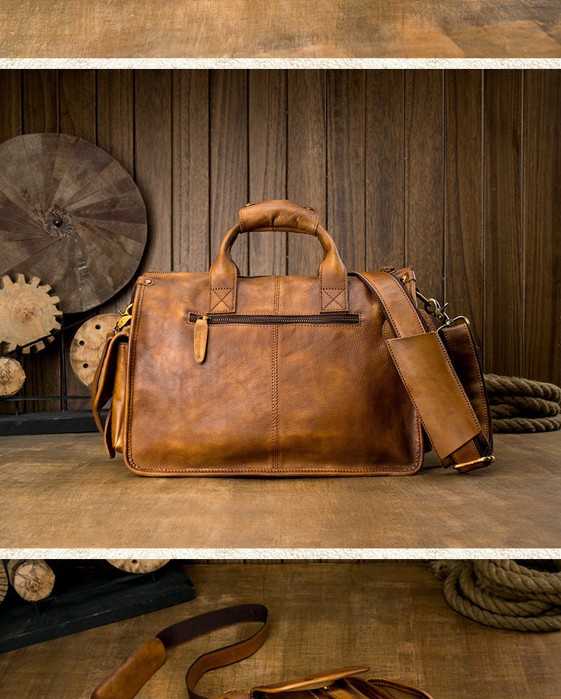 Men's original messenger bag Genuine cowhide leather handmade handbag crossbody shoulder bag for men 