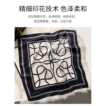 Silk scarf print pattern small scarf fashion matching temperament neckerchief 