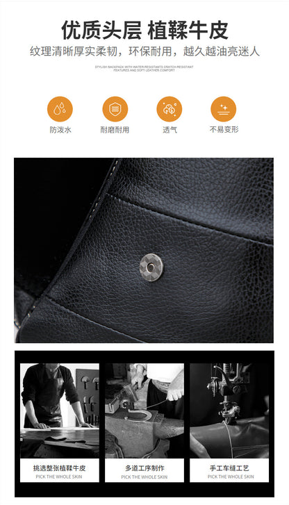 Men's Bust Bag Genuine Cowhide Leather Fashion Casual Retro Multifunctional Crossbody Bag for Men 