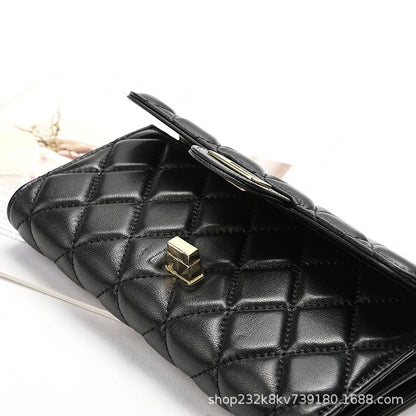 Women's wallet Checked coin purse Fashion sheepskin wallet Bifold wallet Clutch bag Goes with anything