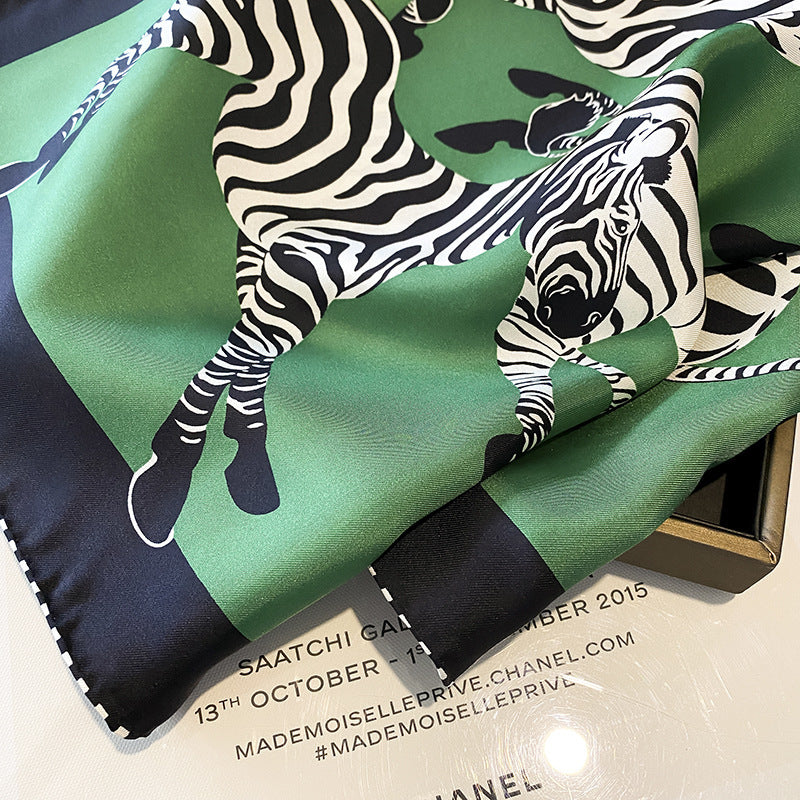 Silk scarf print pattern women's temperament commuting scarf neckerchief that goes with anything High quality