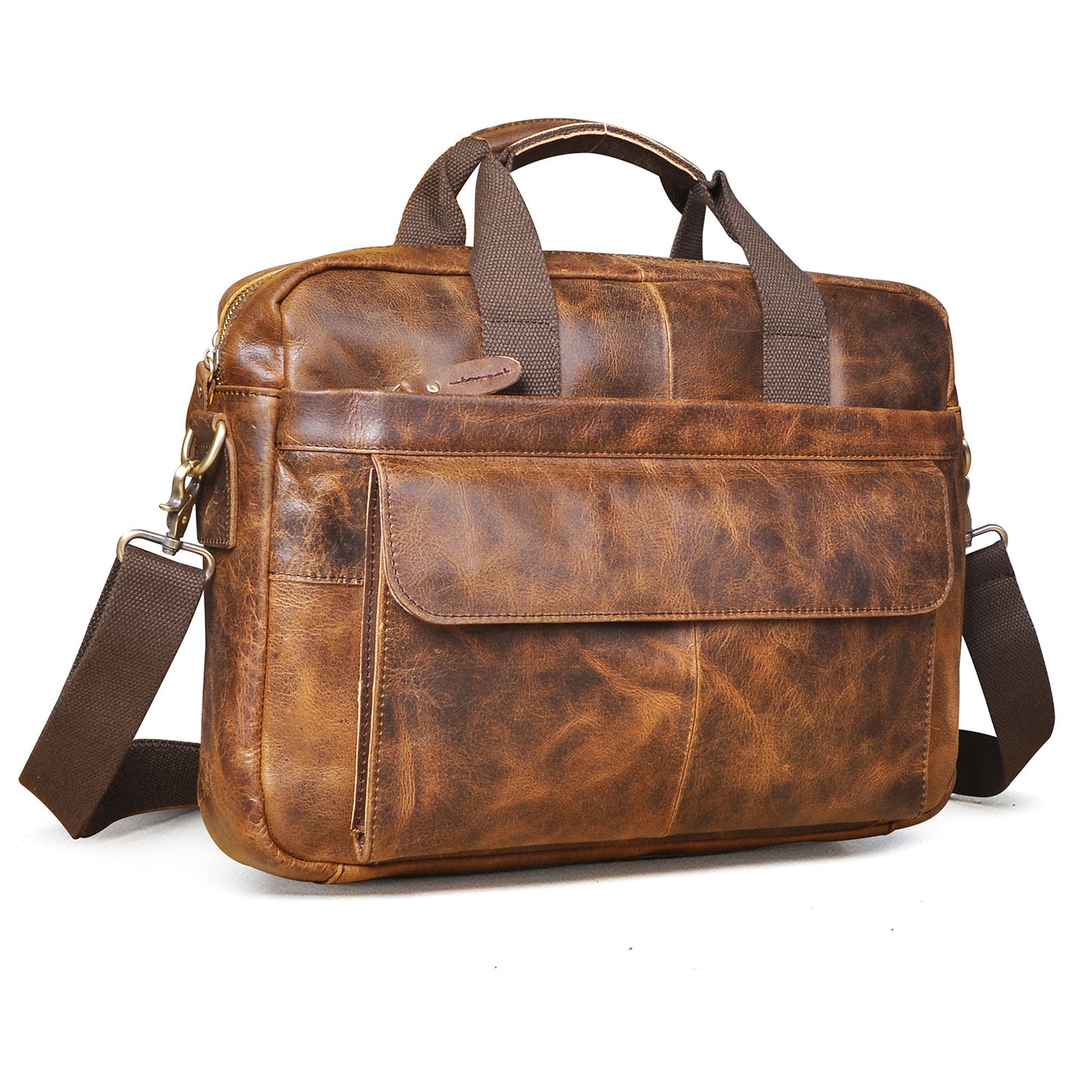Men's Handbag Briefcase Cowhide Genuine Leather Retro Business Computer Bag for Men 