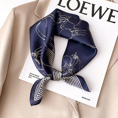 Silk scarf women fashion small scarf sheer decoration warm scarf temperament elegant