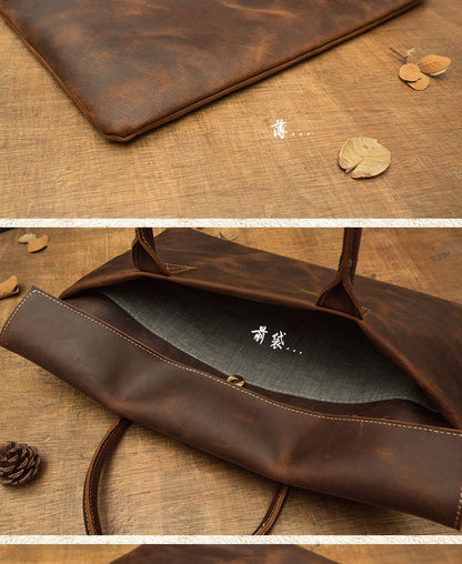 Men's handbag handbag handmade Korean fashion genuine cowhide leather casual business briefcase thin computer bag 
