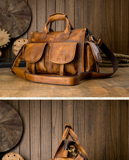 Men's original messenger bag Genuine cowhide leather handmade handbag crossbody shoulder bag for men 
