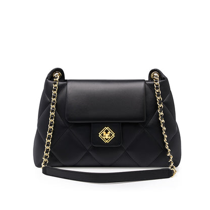 Genuine leather women's bag large capacity plaid crossbody bag large bag fashion chain bag shoulder bag. pochette