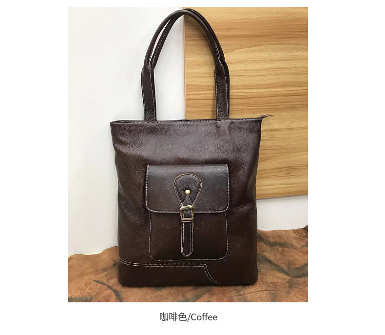 Men's Shoulder Bag Handbag Cowhide Genuine Leather Korean Fashion Casual Crossbody Bag for Men 