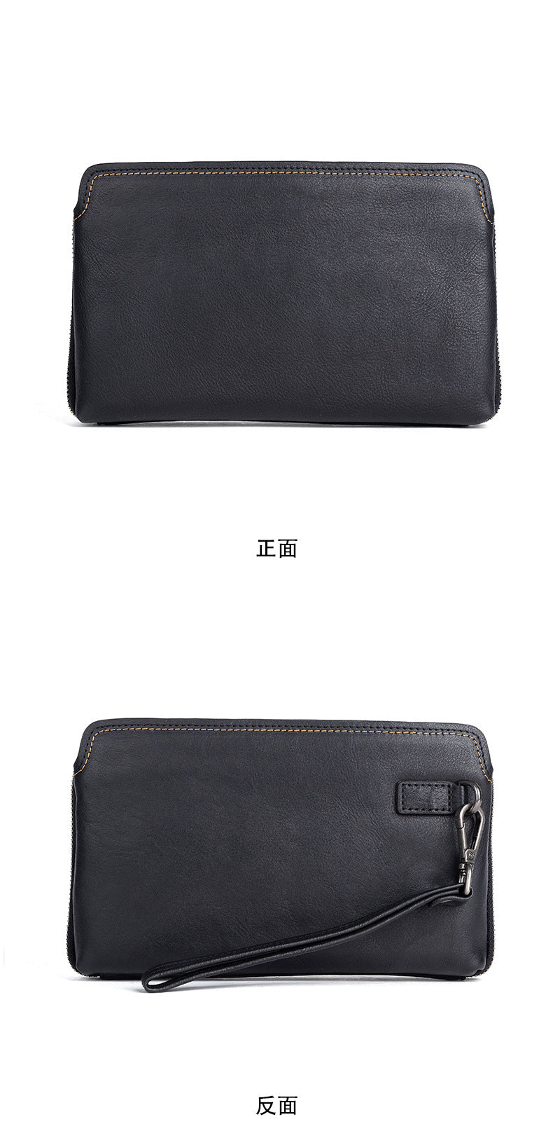 Men's Clutch Bag Genuine Cowhide Leather Practical Retro Casual Men Bag 