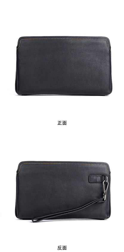 Men's Clutch Bag Genuine Cowhide Leather Practical Retro Casual Men Bag 