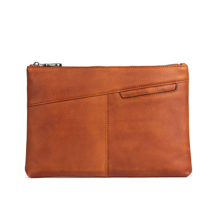 Men's Wallet Cowhide Genuine Leather Clutch Bag Retro Casual Men's Handbag 